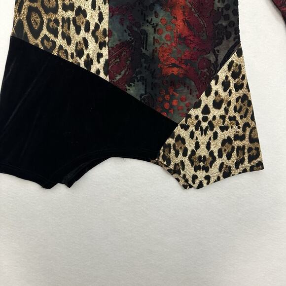 Calessa Velvet Burnout Tunic Top Womens L Artsy Edgy Boho Whimsigoth Mob Wife - Picture 10 of 16